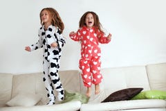 Pyjamasparti fotografering för bildbyråer Pyjamasparti fotografering för bildbyråer