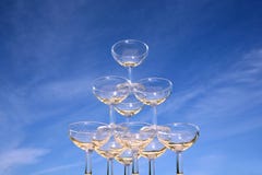 Pyramid From Empty Glasses Stock Images Pyramid From Empty Glasses Stock Images