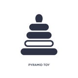 Pyramidenspielzeugikone auf weißem Hintergrund Einfache Elementillustration vom Spielwarenkonzept lizenzfreie abbildung Pyramidenspielzeugikone auf weißem Hintergrund Einfache Elementillustration vom Spielwarenkonzept lizenzfreie abbildung
