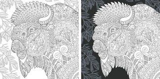 Página que colorea con el bisonte libre illustration Página que colorea con el bisonte libre illustration