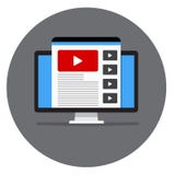 Página web con vídeo en monitor Imagen del vector de un sitio o de un logotipo ilustración del vector Página web con vídeo en monitor Imagen del vector de un sitio o de un logotipo ilustración del vector