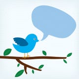 Pássaro azul com bolha da mensagem Imagem de Stock Pássaro azul com bolha da mensagem Imagem de Stock