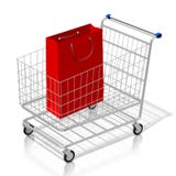 påse för shopping för vagn för shopping 3D royaltyfri illustrationer påse för shopping för vagn för shopping 3D royaltyfri illustrationer