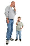 Père et fils sur des portables images libres de droits Père et fils sur des portables images libres de droits