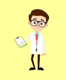 Pédiatre comique heureux Doctor avec le vecteur vide de notes illustration de vecteur Pédiatre comique heureux Doctor avec le vecteur vide de notes illustration de vecteur