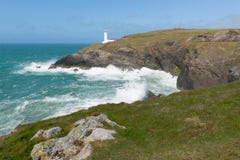 Północnego Cornwall wybrzeża Trevose Kierownicza Kornwalijska linia brzegowa między Newquay i Padstow Obrazy Royalty Free Północnego Cornwall wybrzeża Trevose Kierownicza Kornwalijska linia brzegowa między Newquay i Padstow Obrazy Royalty Free