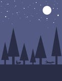 Płaska Purpurowa dżungli noc ilustracja wektor Płaska Purpurowa dżungli noc ilustracja wektor