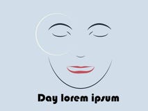 Płaskiej kobiety liniowa twarz royalty ilustracja Płaskiej kobiety liniowa twarz royalty ilustracja