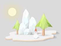 Płatki śniegu i halny wielobok ilustracji Płatki śniegu i halny wielobok ilustracji