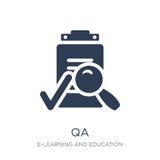 QA icon. Trendy flat vector QA icon on white background from E-l royalty free illustration QA icon. Trendy flat vector QA icon on white background from E-l royalty free illustration