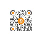 QR Code mit bitcoin Zeichensymbol für cashless Geld des Internets Schlüsselwährungszeichenbild für die Anwendung im Internet-Gesc lizenzfreie abbildung QR Code mit bitcoin Zeichensymbol für cashless Geld des Internets Schlüsselwährungszeichenbild für die Anwendung im Internet-Gesc lizenzfreie abbildung