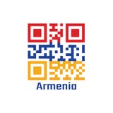QR code set the color of Armenia flag, a horizontal tricolor of red, blue, and orange stock illustration QR code set the color of Armenia flag, a horizontal tricolor of red, blue, and orange stock illustration