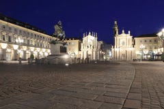 San Carlo Square em Turin Fotos de Stock San Carlo Square em Turin Fotos de Stock