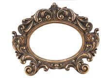Quadro decorativo figurado do bronze do ouro no isolado imagem de stock Quadro decorativo figurado do bronze do ouro no isolado imagem de stock