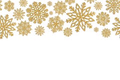 Quadro do Natal com flocos de neve do ouro Beira de confetes da lantejoula imagem de stock royalty free Quadro do Natal com flocos de neve do ouro Beira de confetes da lantejoula imagem de stock royalty free