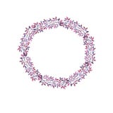 Quadro lilás e cor-de-rosa da folha Esboço da aquarela ilustração stock Quadro lilás e cor-de-rosa da folha Esboço da aquarela ilustração stock