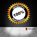 Qualidade do crachá do ouro natural ilustração stock Qualidade do crachá do ouro natural ilustração stock