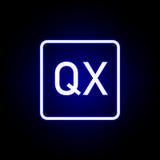 Quark icon in neon style. Can be used for web, logo, mobile app, UI, UX stock illustration Quark icon in neon style. Can be used for web, logo, mobile app, UI, UX stock illustration