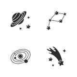 Quatre icônes élégantes de l'espace illustration de vecteur Quatre icônes élégantes de l'espace illustration de vecteur