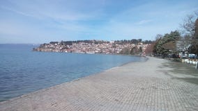 Quay del lago Okhrid en Okhrid imágenes de archivo libres de regalías Quay del lago Okhrid en Okhrid imágenes de archivo libres de regalías