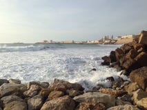 Quebra-mar em Cadiz, Andalucia Imagem de Stock Quebra-mar em Cadiz, Andalucia Imagem de Stock
