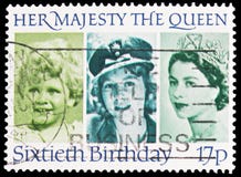 Queen Elizabeth in 1928, 1942 and 1952, 60th Birthday of Queen Elizabeth II serie, circa 1986