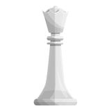 Queen white piece icon, cartoon style stock illustration Queen white piece icon, cartoon style stock illustration