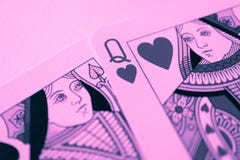 Queens of spades and hearts card macro, fortune-telling cards. M stock photo Queens of spades and hearts card macro, fortune-telling cards. M stock photo