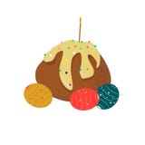 Queque da Páscoa com ovos e velas coloridos ilustração do vetor Queque da Páscoa com ovos e velas coloridos ilustração do vetor