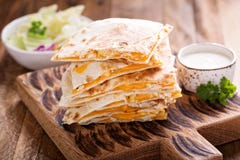 Quesadillas With Cheddar And Chicken Royalty Free Stock Images