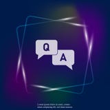 Question answer neon light icon. Flat image speech bubbles quest royalty free illustration Question answer neon light icon. Flat image speech bubbles quest royalty free illustration