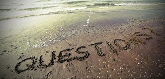 QUESTIONS text with question mark written in large letters stock photos QUESTIONS text with question mark written in large letters stock photos