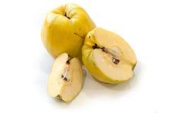 Quince with quince leaf. File contains clipping path stock photos Quince with quince leaf. File contains clipping path stock photos
