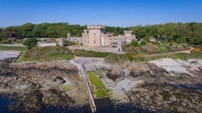 Quintin castle. Portaferry. county Down, Northern Ireland stock photography Quintin castle. Portaferry. county Down, Northern Ireland stock photography