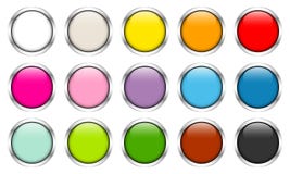 Quinze botões lustrosos colorem os quadros de prata ilustração do vetor Quinze botões lustrosos colorem os quadros de prata ilustração do vetor