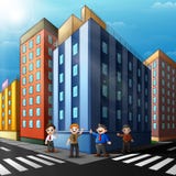 Quotidien courant de travail de personnes en ville illustration stock Quotidien courant de travail de personnes en ville illustration stock