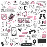 R?ka rysuj?cy og?lnospo?eczny ?rodka doodle set royalty ilustracja R?ka rysuj?cy og?lnospo?eczny ?rodka doodle set royalty ilustracja