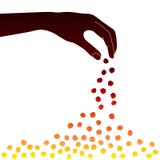 Ręki obsiewanie lub zrzutów kamienie ilustracji Ręki obsiewanie lub zrzutów kamienie ilustracji