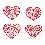 Set hand drawn hearts. Design elements for Valentine`s day stock illustration Set hand drawn hearts. Design elements for Valentine`s day stock illustration
