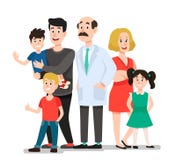 r Усмехаясь счастливый портрет семьи пациентов с дантистом, усмехаясь здоровой иллюстрацией вектора мультфильма детей иллюстрация вектора r Усмехаясь счастливый портрет семьи пациентов с дантистом, усмехаясь здоровой иллюстрацией вектора мультфильма детей иллюстрация вектора