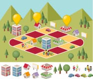 Raadsspel met mensen op de stad vector illustratie Raadsspel met mensen op de stad vector illustratie