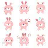 Rabbit with different emotions cartoon vector. royalty free illustration Rabbit with different emotions cartoon vector. royalty free illustration