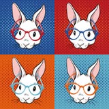 Rabbit pop art illustration stock illustration Rabbit pop art illustration stock illustration