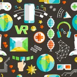 Rabiscar o teste padrão sem emenda do vetor com realidade virtual e innovati ilustração royalty free Rabiscar o teste padrão sem emenda do vetor com realidade virtual e innovati ilustração royalty free