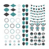 Raccolta degli elementi premio di progettazione Insieme delle forme geometriche, illustrazione vettoriale Raccolta degli elementi premio di progettazione Insieme delle forme geometriche, illustrazione vettoriale