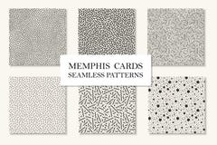 Raccolta dei modelli senza cuciture di Memphis, carte Strutture di mosaico curve e punteggiate Retro stile 80 di modo - 90s illustrazione vettoriale Raccolta dei modelli senza cuciture di Memphis, carte Strutture di mosaico curve e punteggiate Retro stile 80 di modo - 90s illustrazione vettoriale