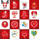 Raccolta del logos di vettore per i regali illustrazione di stock Raccolta del logos di vettore per i regali illustrazione di stock