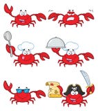 Raccolta del personaggio dei cartoni animati del granchio - 3 illustrazione vettoriale Raccolta del personaggio dei cartoni animati del granchio - 3 illustrazione vettoriale
