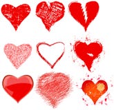 Raccolta di vari cuori e simboli grungy di amore, vettore Fotografia Stock Libera da Diritti Raccolta di vari cuori e simboli grungy di amore, vettore Fotografia Stock Libera da Diritti