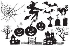 Raccolta di vettore dei simboli di Halloween royalty illustrazione gratis Raccolta di vettore dei simboli di Halloween royalty illustrazione gratis